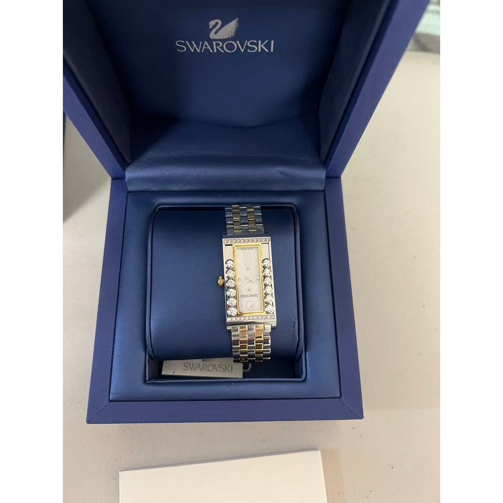 Swarovski Lovely Crystals Square Watch 5096689 2-Tone Moving Crystals Swiss - Picture 5 of 8